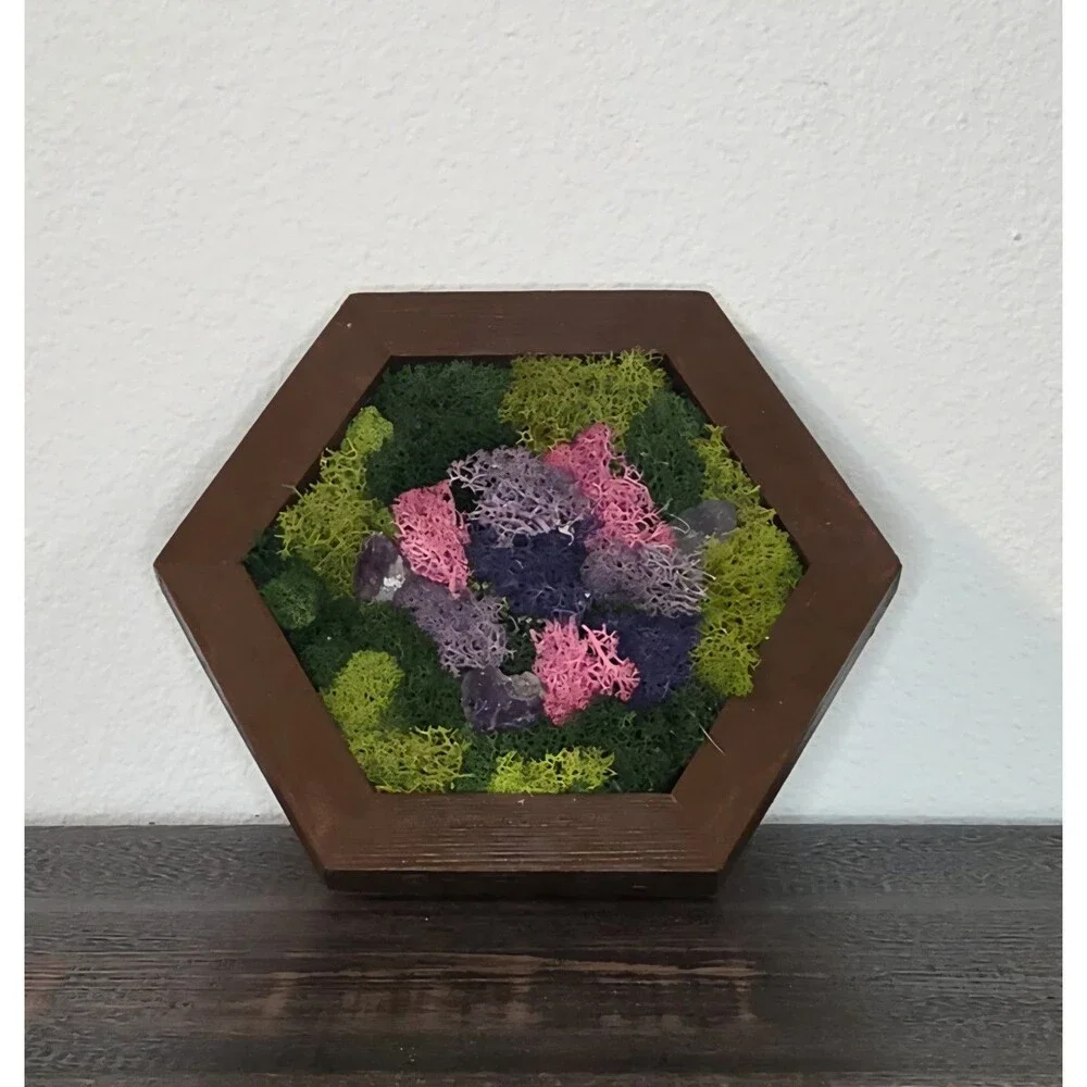 Preserved Moss Wall Art Handcrafted 8x9